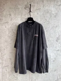 Balenciaga loose-fitting faux two-piece long-sleeved T-shirt-5466  