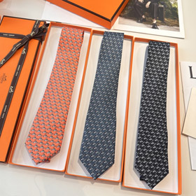 Hermès All-Over Jacquard Silk Tie-6577  